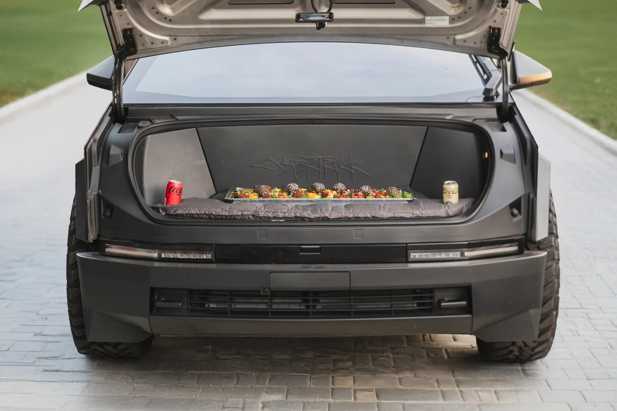 Tesla Cybertruck Frunk Seat Cushion (with Cup Holders) - Image 2