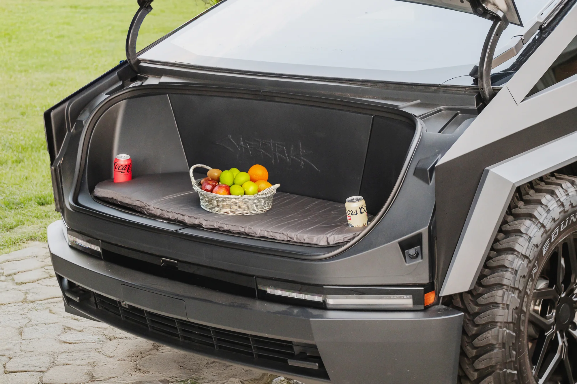 Tesla Cybertruck Frunk Seat Cushion (with Cup Holders) - Image 7