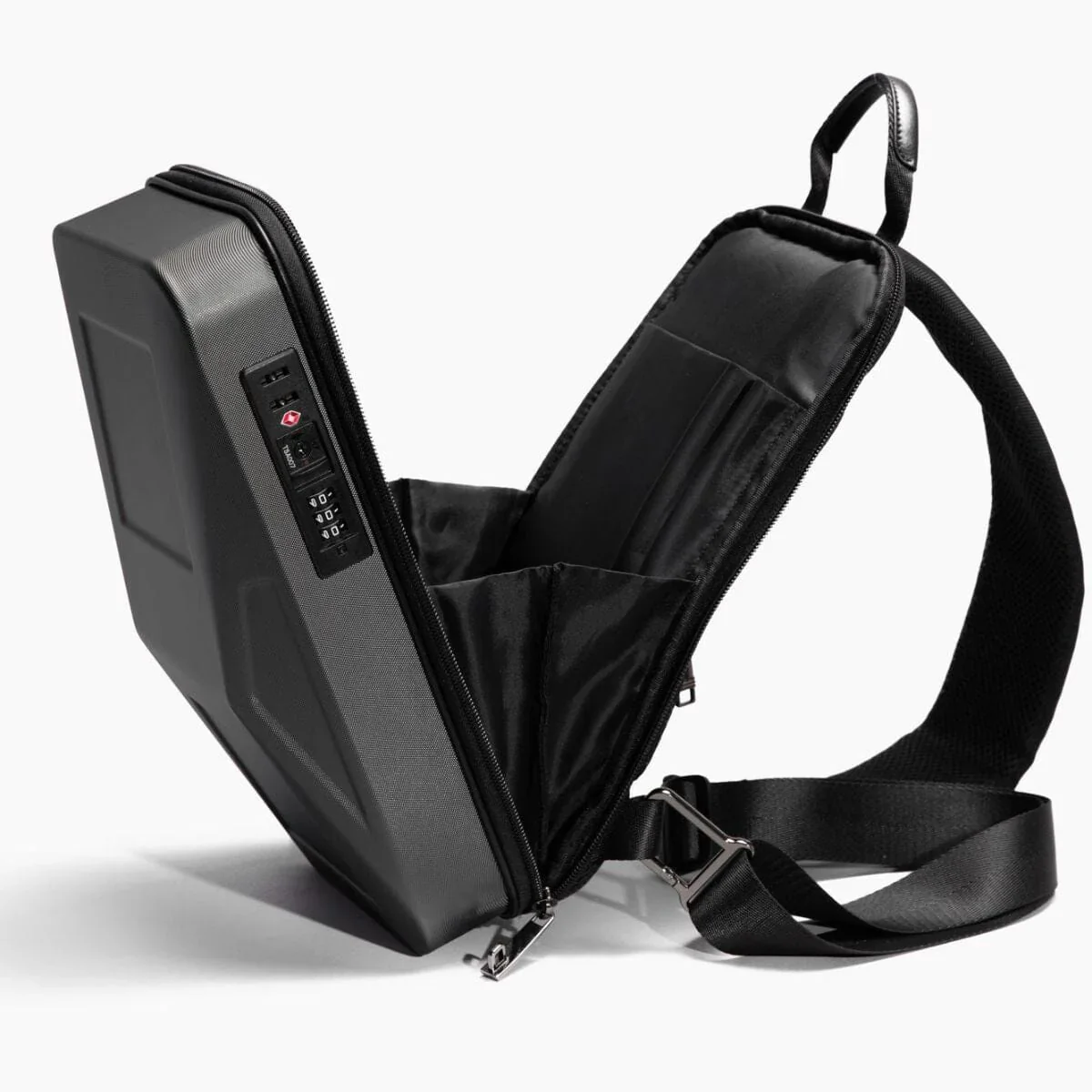 Tesla Cybertruck-inspired Cyber Sling Messenger Bag (USB, TSA Lock, Anti-theft) - Image 2