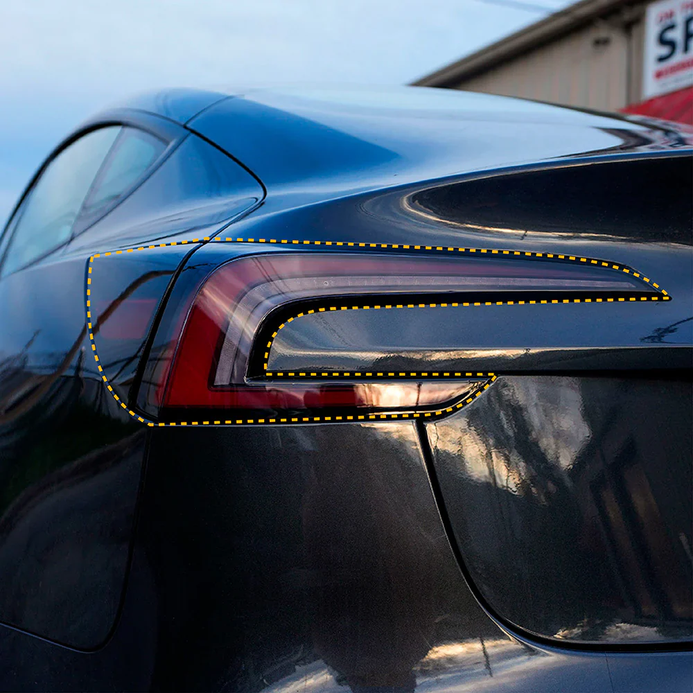 Tesla Model 3 PPF Tinted Taillight Protection - Image 2