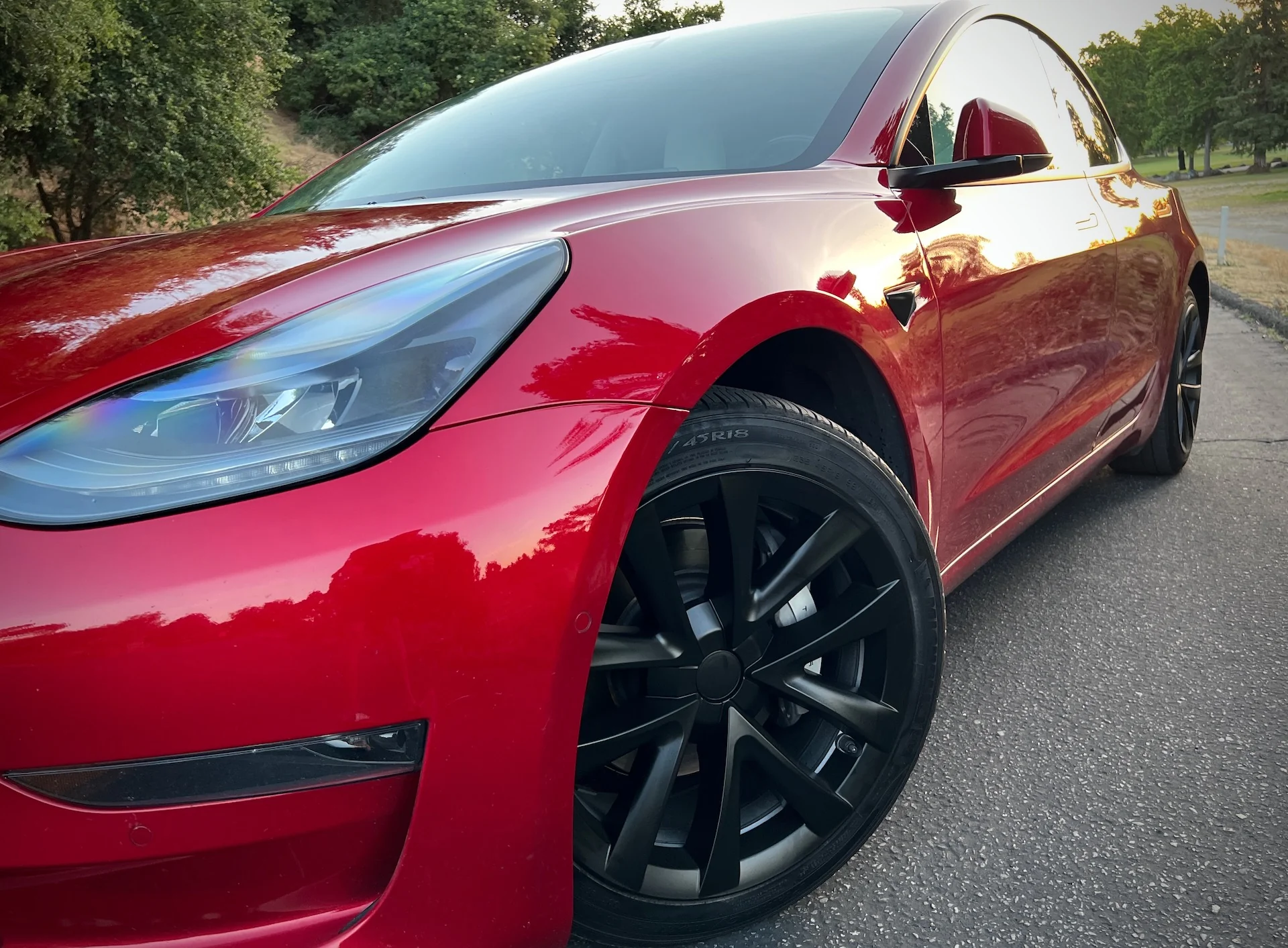 Tesla Model 3 Matte Black (18-in) Arachnid Plaid Wheel Cover Set - Image 3