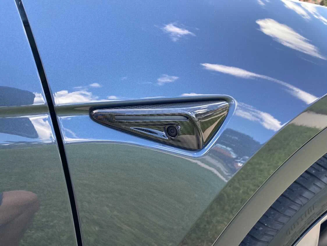 Tesla Model S/3/X/Y (Including Model Y Juniper HW 4.0) Carbon Fiber Side Camera Full Covers - Image 3