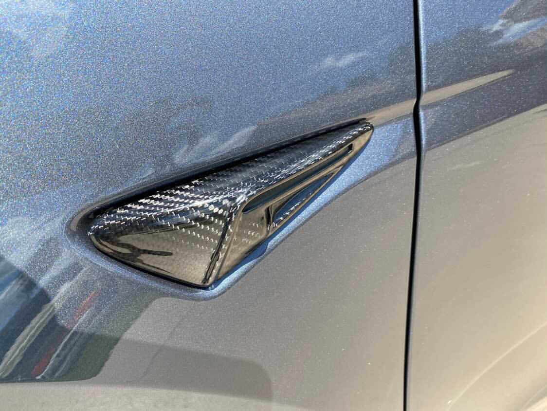 Tesla Model S/3/X/Y (Including Model Y Juniper HW 4.0) Carbon Fiber Side Camera Full Covers - Image 5