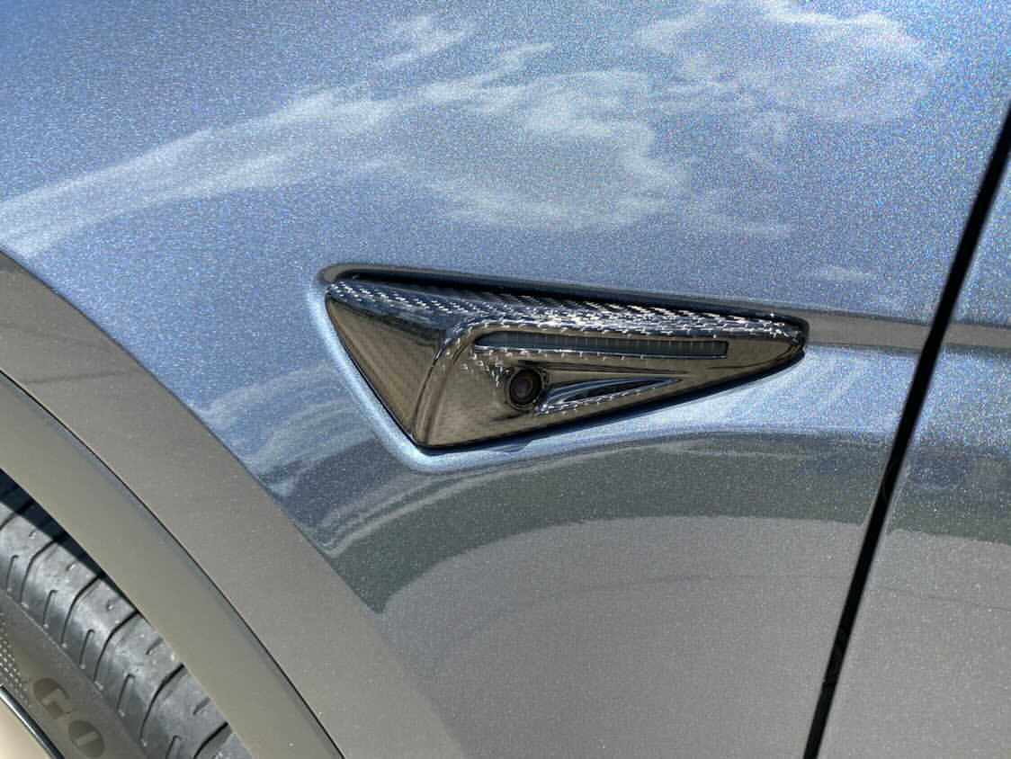 Tesla Model S/3/X/Y (Including Model Y Juniper HW 4.0) Carbon Fiber Side Camera Full Covers - Image 6