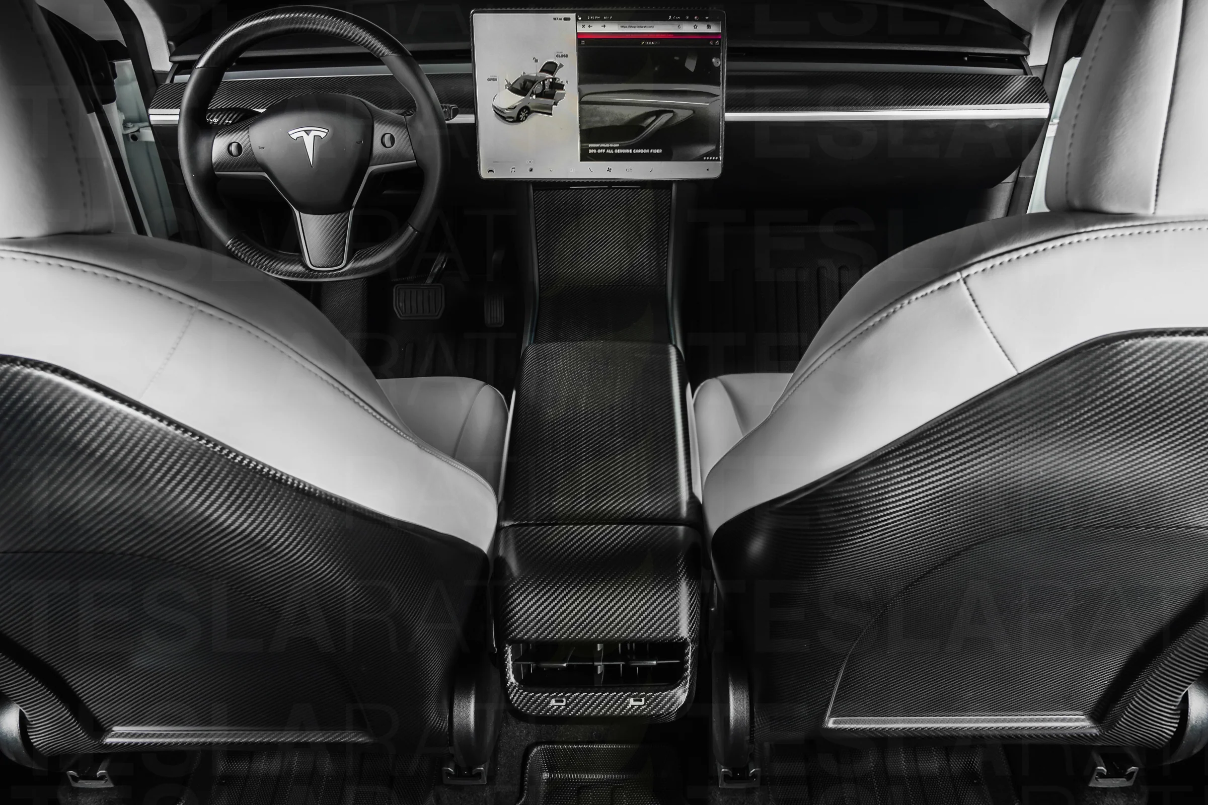 Tesla Model Y Premium Real Carbon Fiber Full Interior Bundle