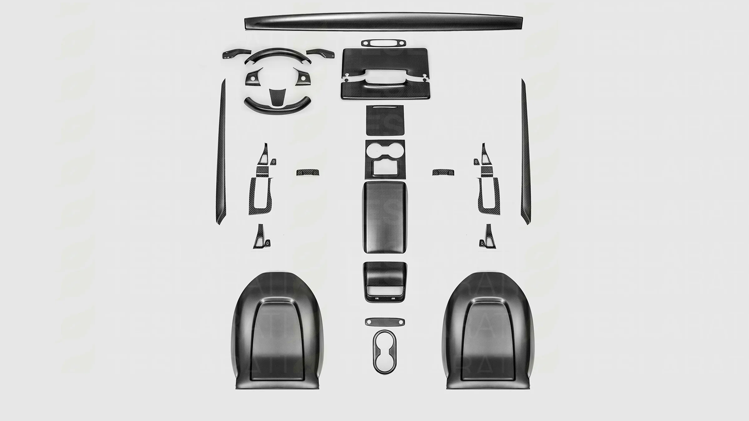 Tesla Model Y Premium Real Carbon Fiber Full Interior Bundle - Image 2