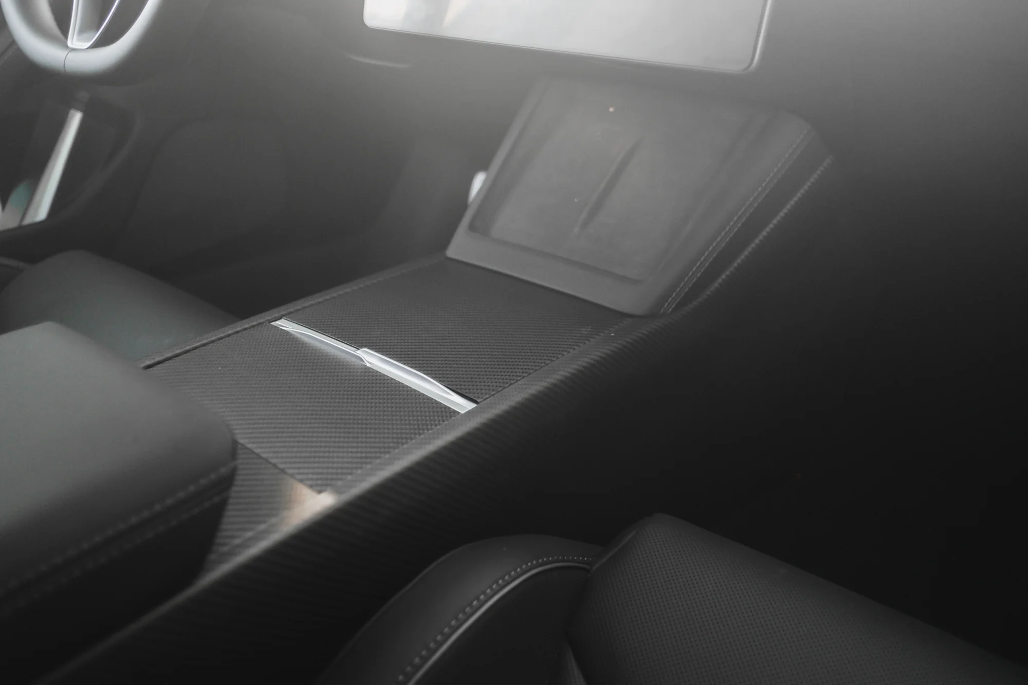 Tesla Model 3 Genuine Carbon Fiber Center Console Covers - Image 4