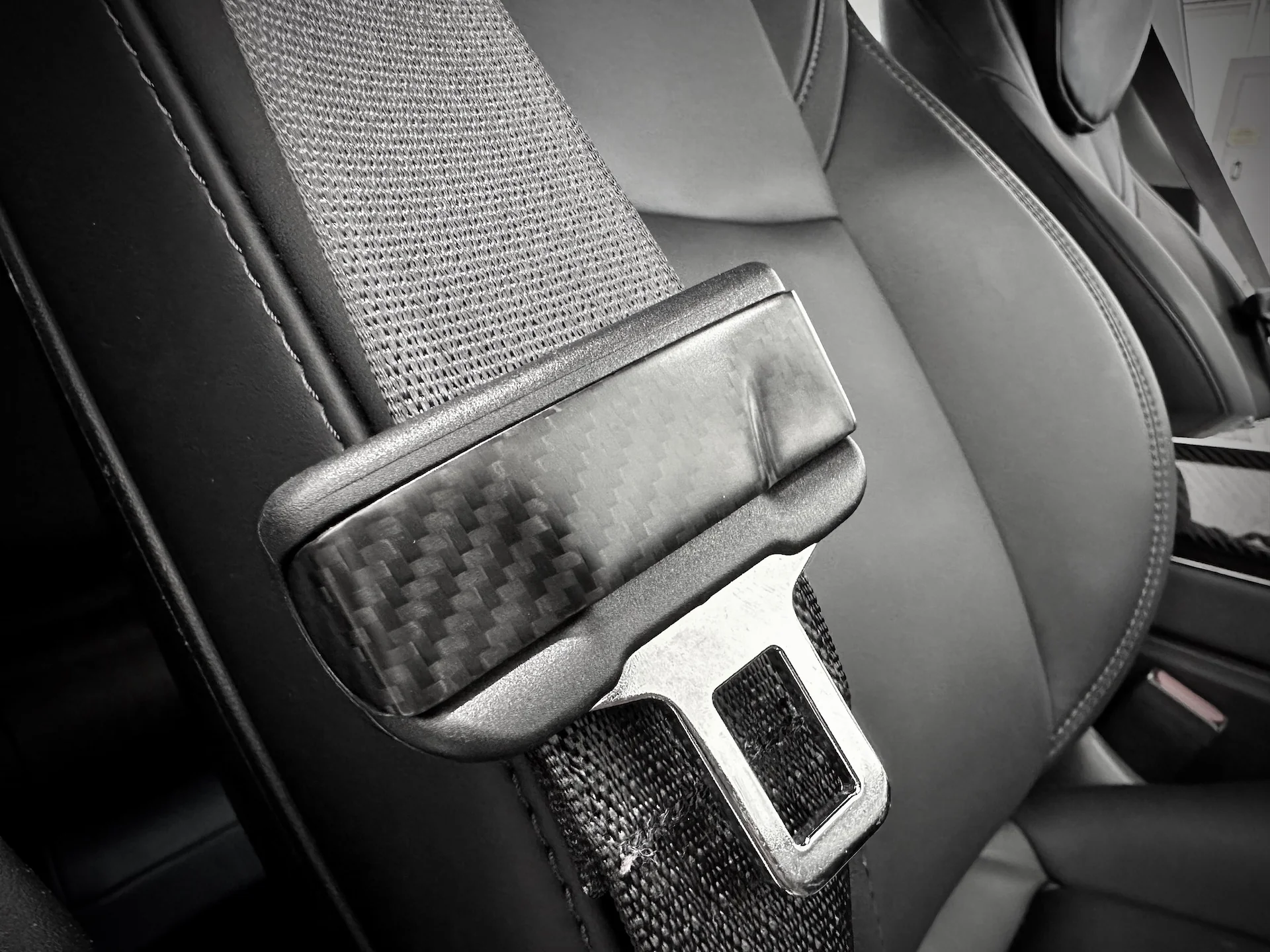 Tesla Model 3 Real Carbon Fiber Seat Belt Fascia Cover (2pc)